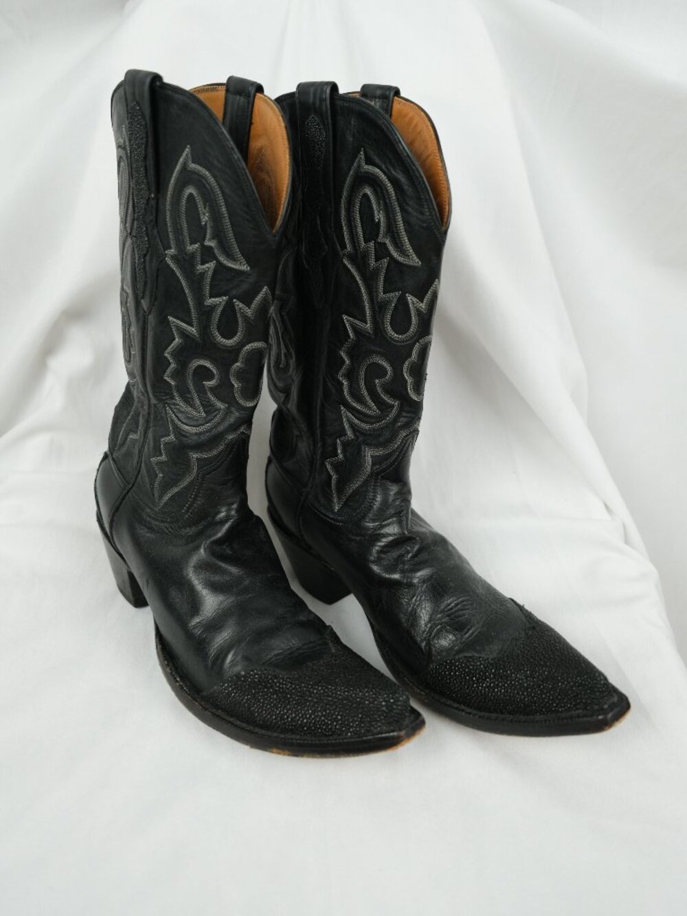 Black Jack Western Boots Leather Black Women's Size 7 Cowboy Style
